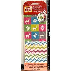 Mod Podge Podgeable Papers Lightweight Christmas Craft Ornament Festive Patchwor